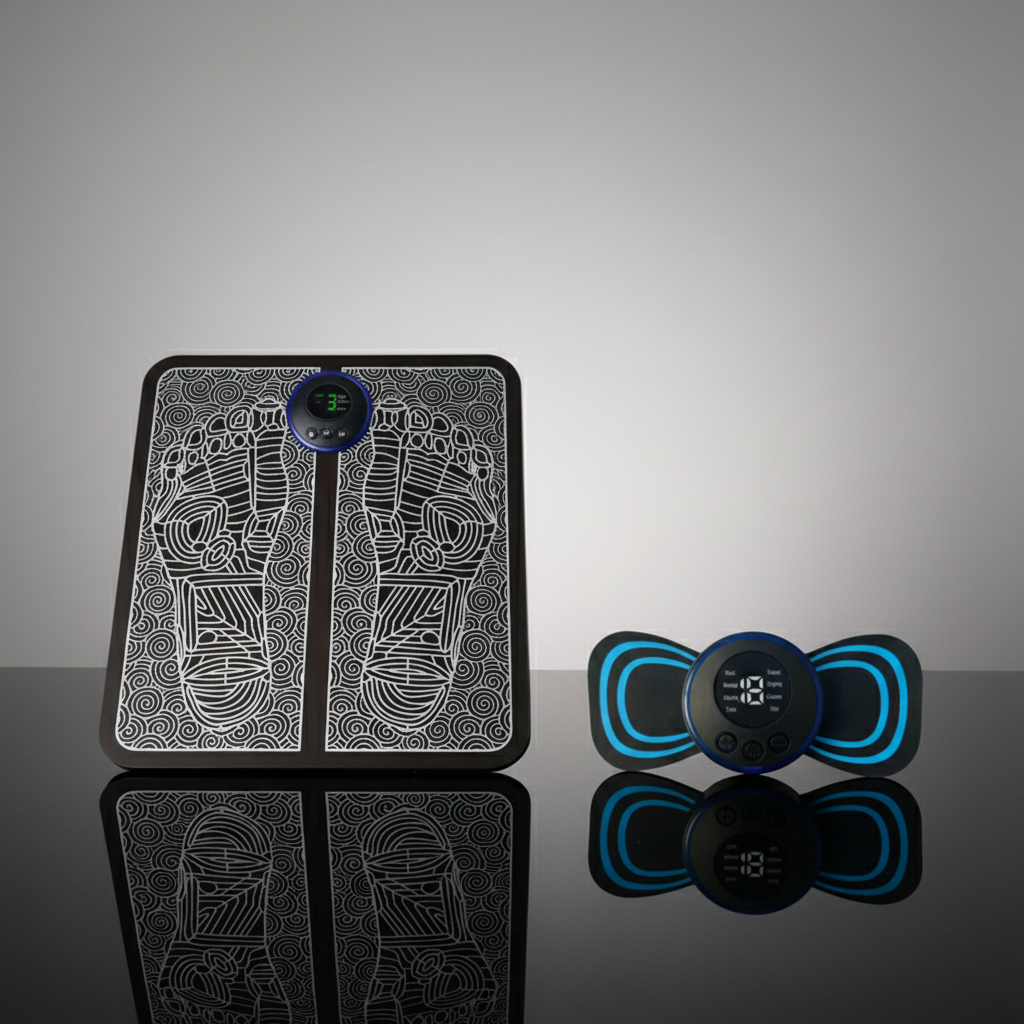 KIT MASSAGEM - Tapete e Massageador Elétrico - Dor nos Pés e Musculares