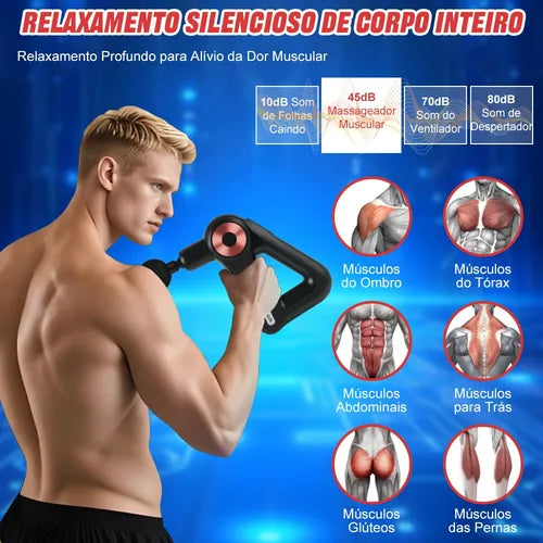 TRIANGULAR PISTOLA MASSAGEM - Muscular Elétrico Portatil Corporal 9 Níveis BM-F1021 - Bivolt