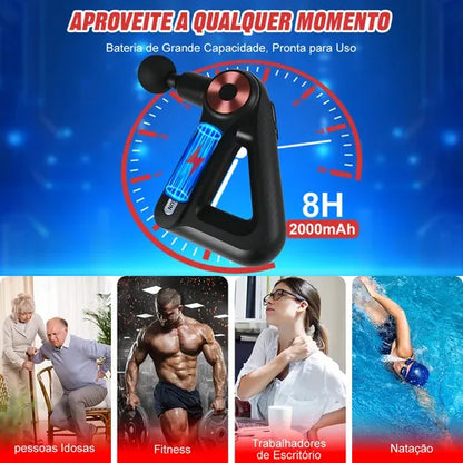 TRIANGULAR PISTOLA MASSAGEM - Muscular Elétrico Portatil Corporal 9 Níveis BM-F1021 - Bivolt